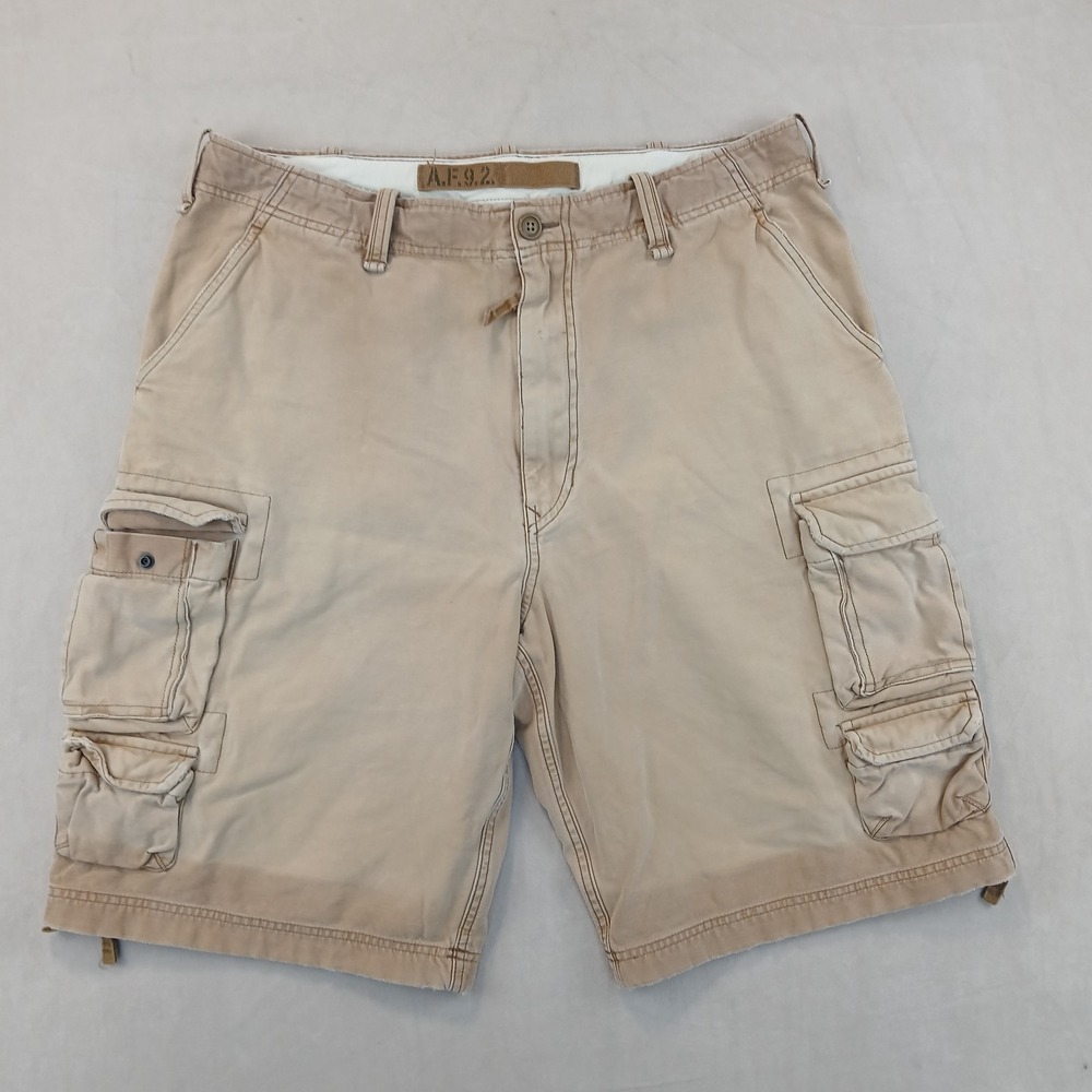 Abercrombie Fitch 36x11 Mens Cargo Shorts Heavyweight Drawstring Relaxed